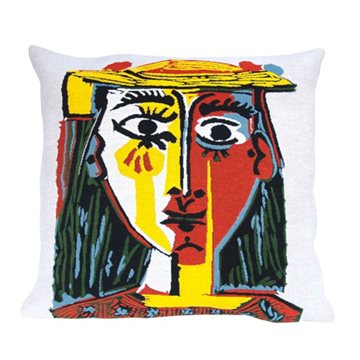 Poulin design Picasso pude (8451), Portræt af kvinde med hat, 45x45 cm